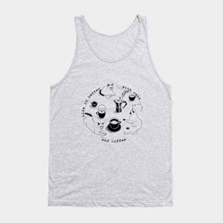 cats and coffee Tank Top